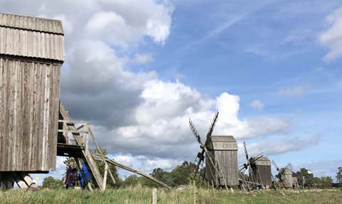 Die Lerkaka kvarnar auf Öland Windmühlen auf Öland